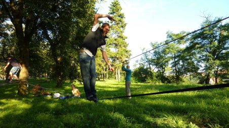 2010-08-25 - Třebíč - Hrádek - Slackline