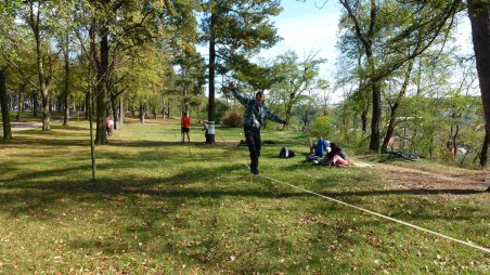 2012-09-30 - Třebíč - Hrádek - Slackline