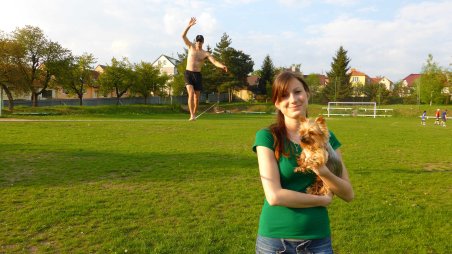 2014-05-01 - Stařeč - Sokolské hřiště - Slackline