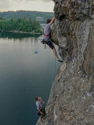 2017-05-31 - Dalešická přehrada - Wilsonova Skála - Lezení