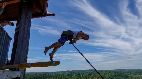 Rope Jumping z rozhledny u Jakuba v České Kanadě