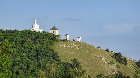 Výhled na Svatý kopeček nad Mikulovem z přírodní rezervace Turold