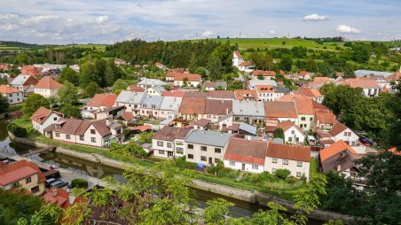 Výhled na město Brtnice od zámku
