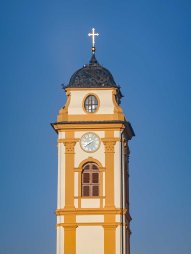 Věž kostela sv. Markéty ve městě Jaroměřice nad Rokytou