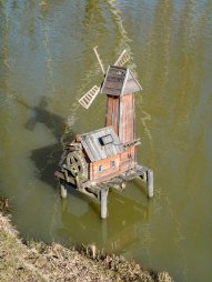 Dřevěný model vodního mlýna u městyse Kautzen